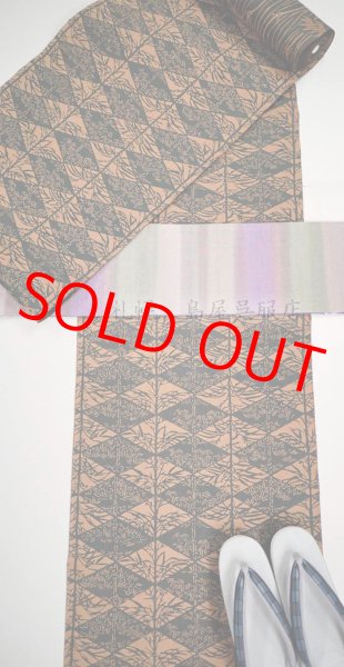 画像14: 【島屋オリジナル】片貝木綿・柿渋両面染め：竹尽くし (14)