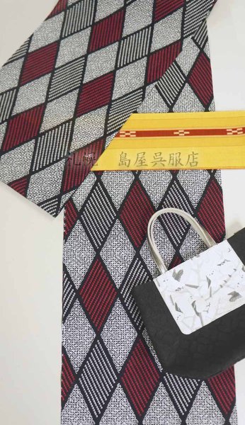 画像6: 【広幅】紫織庵：菱取友禅絞り風（綿絽） (6)