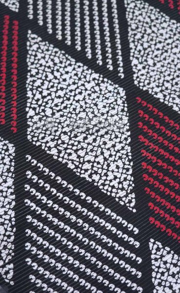 画像4: 【広幅】紫織庵：菱取友禅絞り風（綿絽） (4)