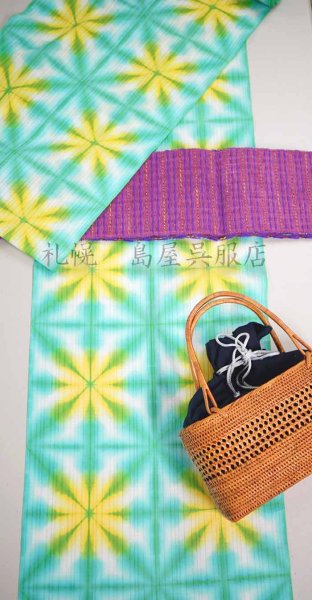 画像6: 有松鳴海絞：雪花絞り（夏色） (6)