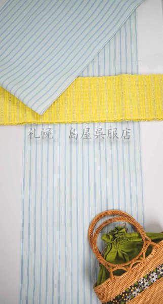 画像9: 小千谷縮：白緑ストライプ (9)