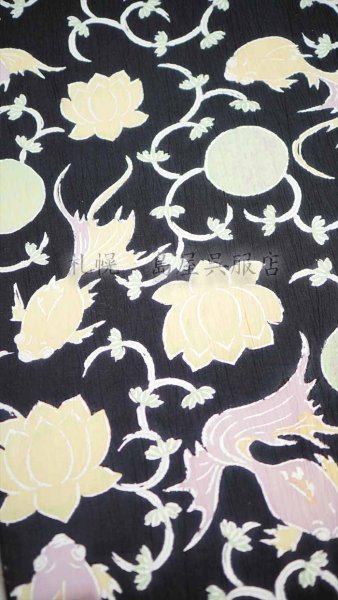 画像5: 紺仁：綿ちぢみ更紗（金魚） (5)