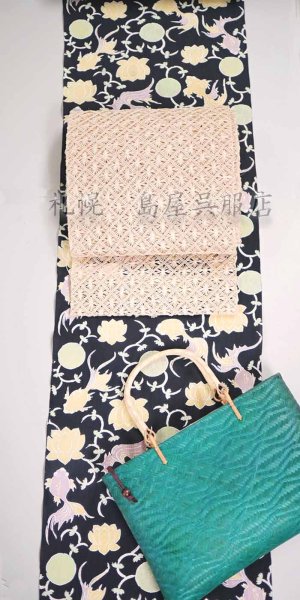 画像6: 紺仁：綿ちぢみ更紗（金魚） (6)