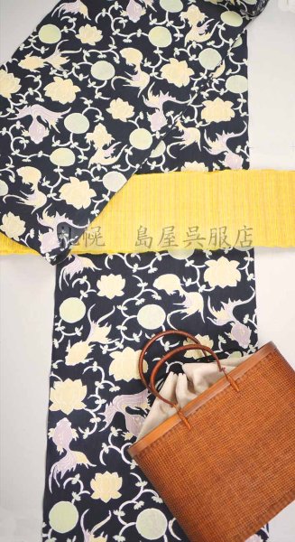 画像8: 紺仁：綿ちぢみ更紗（金魚） (8)