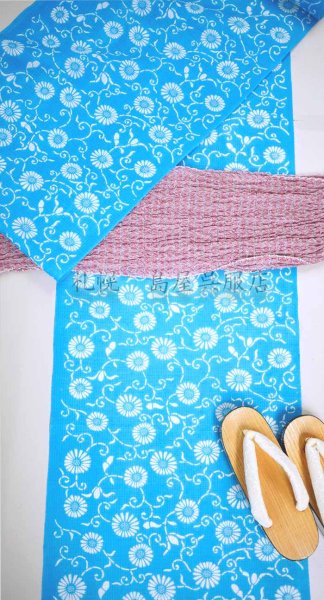 画像10: 紺仁：菊唐草（綿麻紅梅） (10)