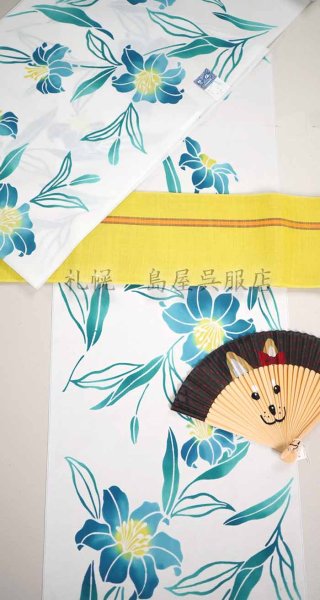 画像6: （夏）半幅帯：西陣織麻帯・イエロー (6)