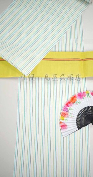 画像8: （夏）半幅帯：西陣織麻帯・イエロー (8)
