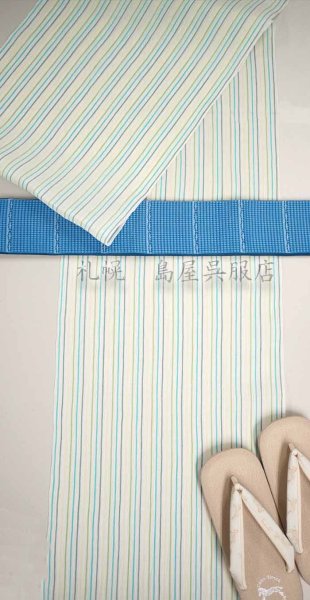 画像5: 小千谷縮:爽やかストライプ (5)