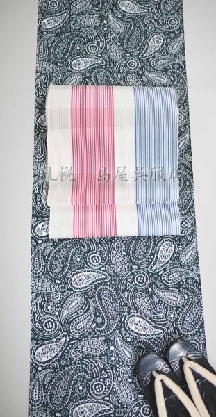画像4: 八寸名古屋帯：59kimono　夏の時間 (4)