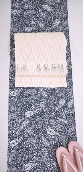 画像10: （夏）八寸名古屋帯：紋紗・菱文様 (10)