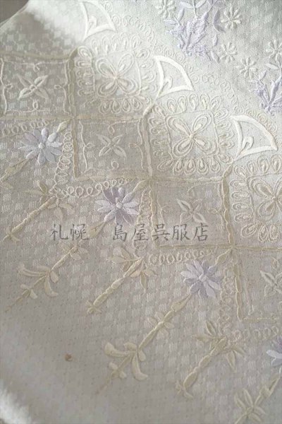 画像3: 九寸名古屋帯:刺しゅう・花とレース (3)
