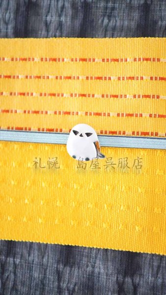 画像8: 帯留:島屋オリジナル ワルくてもカワイイ!シマエナガ・ワルエナガ(七宝焼) (8)