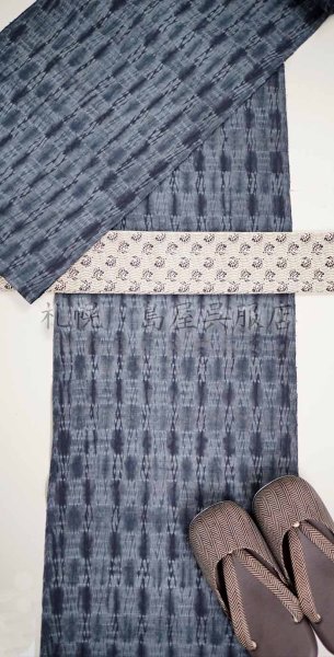 画像5: 片貝木綿：総絞り（市松絞り・褐返） (5)