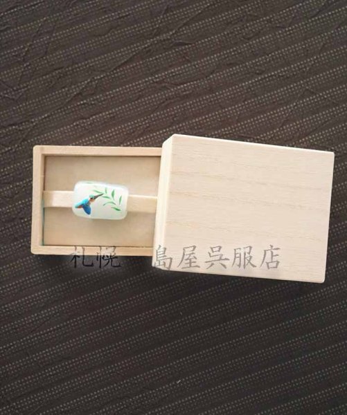 画像4: 帯留：カワセミＡ（ガラス工芸作家・城下鮎子謹製） (4)