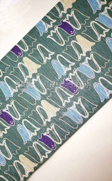 画像6: 半幅帯：リバーシブル　なでしこ／チューリップ (6)