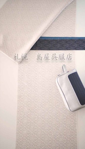 画像6: 【超広幅】お召:京丹後お召 羊歯菱 (6)