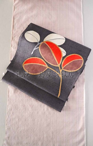 画像7: 結城紬：桜色に縞 (7)