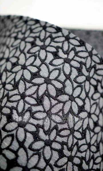 画像4: 半幅帯：フラワー（グレー） (4)