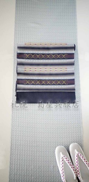 画像8: 【超広幅】小紋　丹後ちりめん　こだわりの角ドット　男物にも最適 (8)