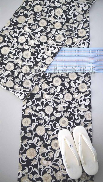 画像6: 紺仁：綿ちぢみ更紗（鳥と更紗） (6)