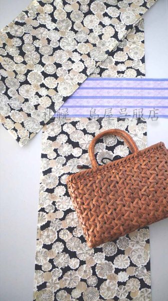 画像6: 紺仁：綿ちぢみ更紗（丸華尽くし） (6)