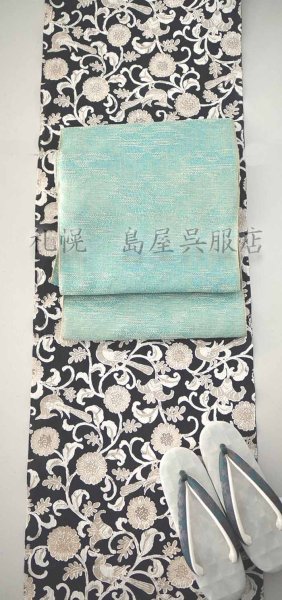 画像3: 紺仁：綿ちぢみ更紗（鳥と更紗） (3)