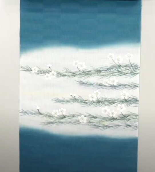画像1: 【Ｏ様専用品】（夏）九寸名古屋帯：水草 (1)