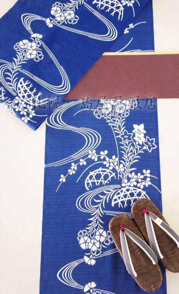 画像7: 竺仙：流水に秋草（綿絽） (7)