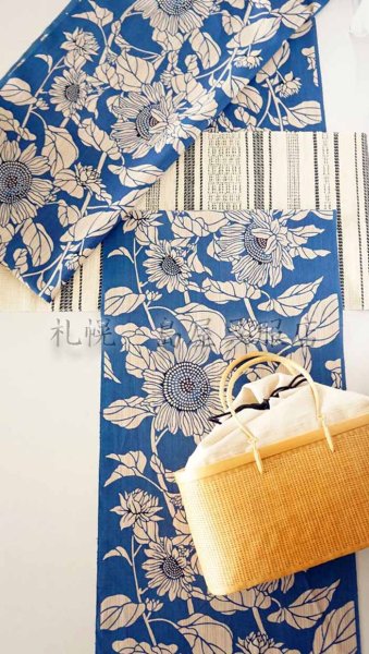 画像7: 竺仙：ひまわり（奥州小紋） (7)