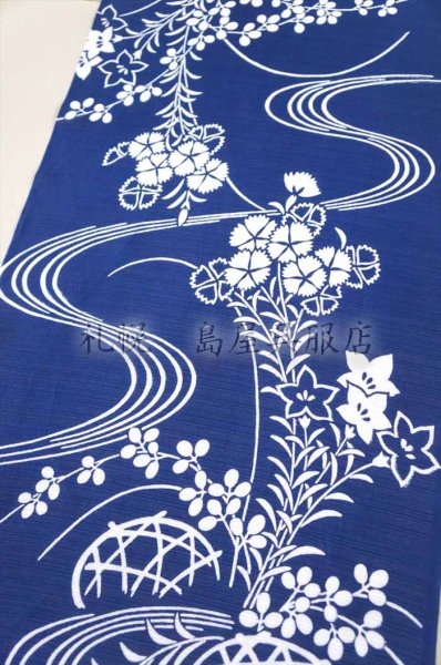 画像2: 竺仙：流水に秋草（綿絽） (2)