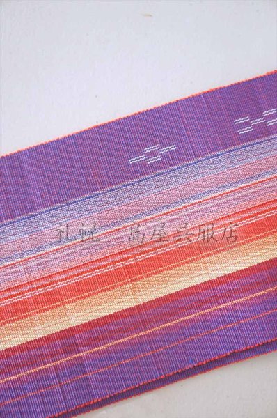 画像3: 半幅帯：花織／八重山みんさー織・夕焼け空 (3)