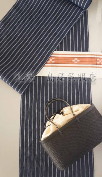 画像5: 半幅帯:花織/八重山みんさー織・白系 (5)