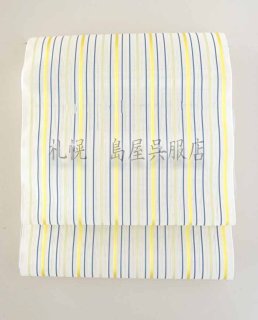 夏帯 本麻 手織り 九寸名古屋帯 紫陽花 （本麻 夏用 手描き九寸