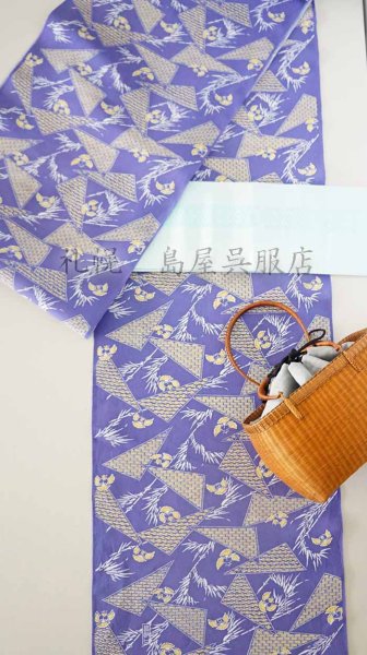 画像8: 加賀染め・古代型夏衣（綿絽・雀） (8)