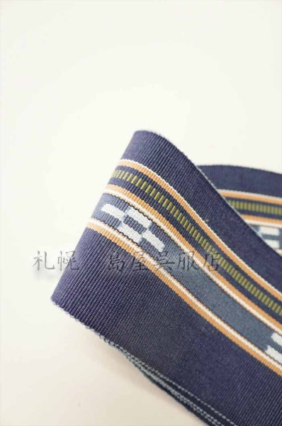 画像4: 角帯:伝統的工芸品 八重山みんさー織・紺 (4)