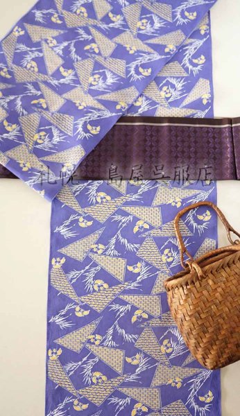 画像7: 加賀染め・古代型夏衣（綿絽・雀） (7)