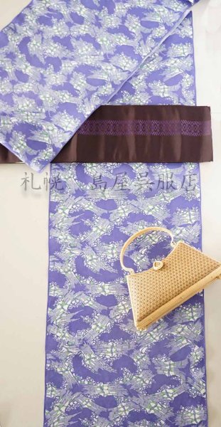 画像7: 加賀染め・古代型夏衣（綿絽・竹） (7)