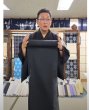 画像1: 【Ｙ様専用品】小千谷縮：墨黒無地 (1)