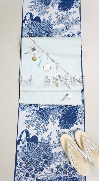 画像11: 九寸名古屋帯：【島屋オリジナル】シマエナガ／風鈴 (11)