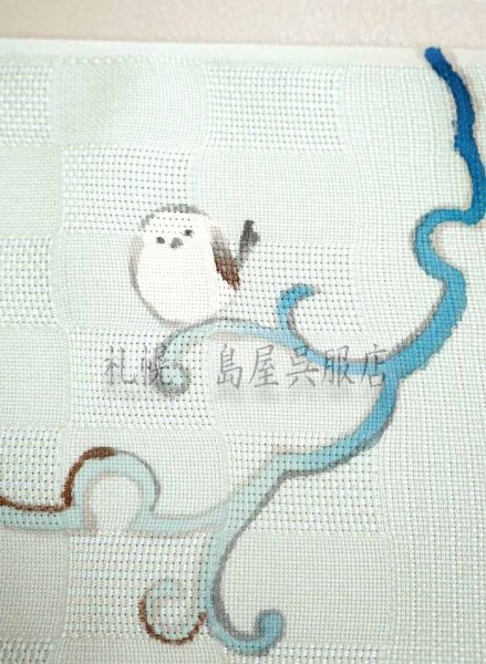 画像9: 九寸名古屋帯：【島屋オリジナル】シマエナガ／風鈴 (9)