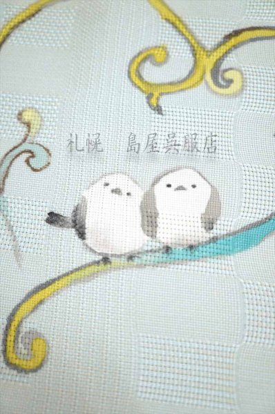 画像8: 九寸名古屋帯：【島屋オリジナル】シマエナガ／風鈴 (8)