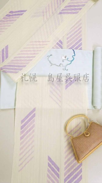 画像14: 九寸名古屋帯：【島屋オリジナル】シマエナガ／風鈴 (14)