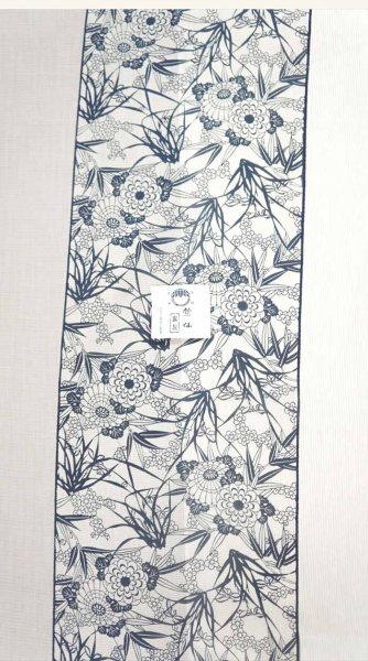 画像2: 竺仙:菊・梅・笹(絹紅梅) (2)