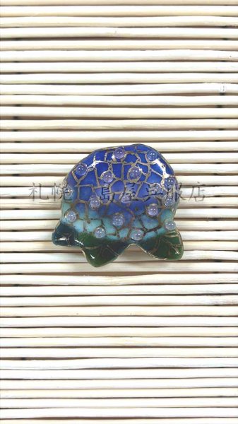 画像2: 帯留：紫陽花（七宝焼） (2)