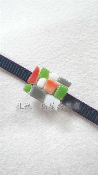 画像5: 帯留：カラフル（花想容・ガラス） (5)