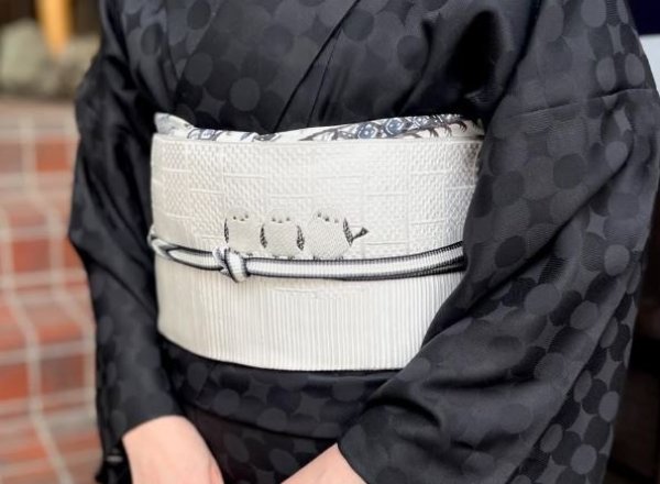 画像8: 八寸名古屋帯：【島屋オリジナル】シマエナガ (8)