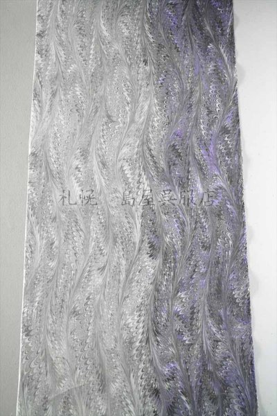 画像2: 小千谷縮:島屋オリジナル・墨流し(紫系) (2)