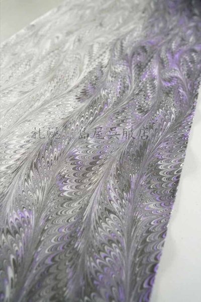 画像3: 小千谷縮:島屋オリジナル・墨流し(紫系) (3)