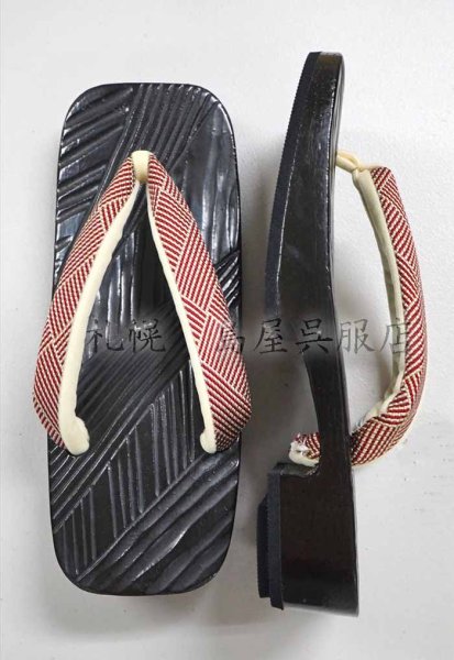 画像3: 男性用下駄:鎌倉彫・黒(Lサイズ) (3)