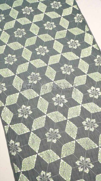 画像2: 小千谷縮：加賀染め・古代型夏衣 (2)